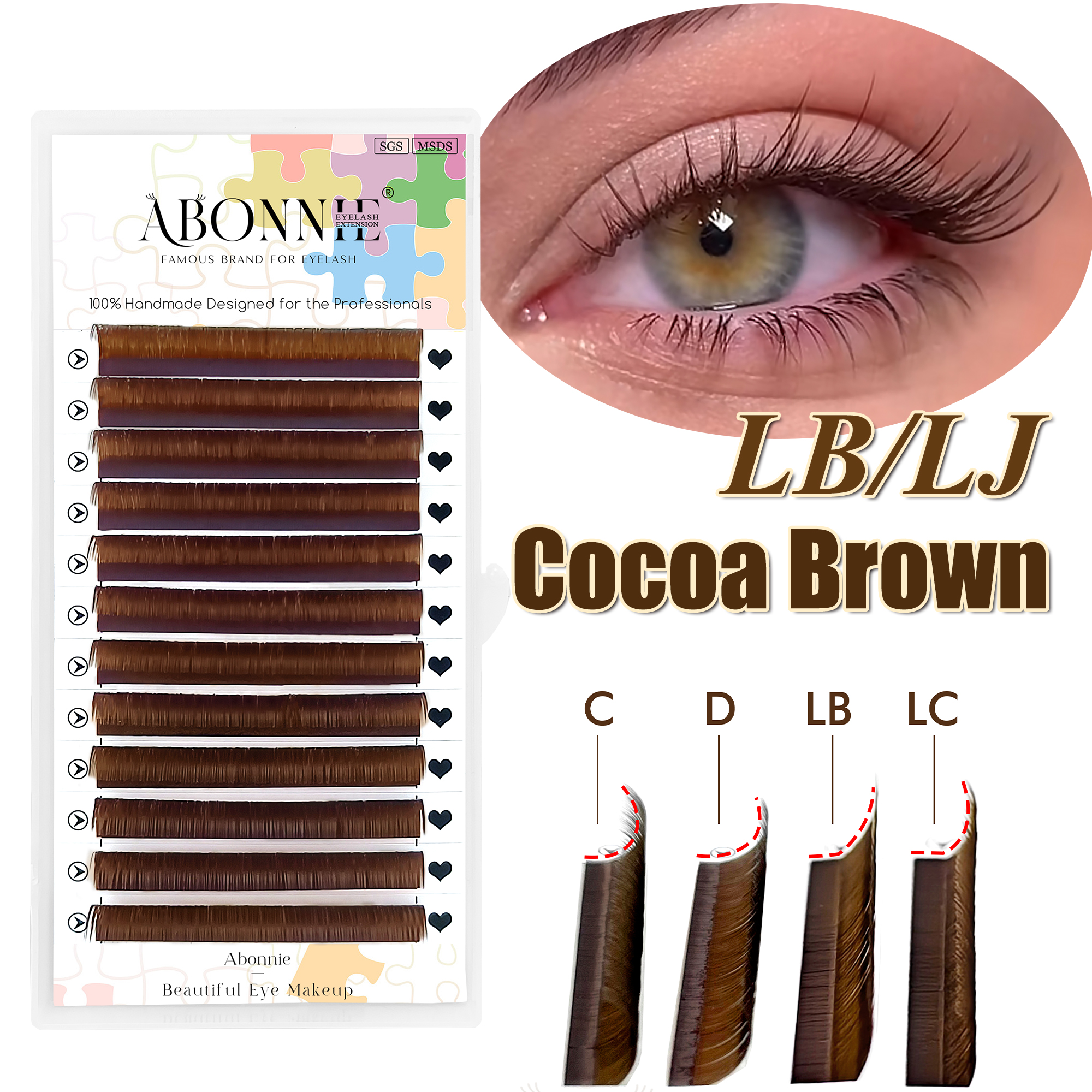 Abonnie LB Brown Lashes M curl - Eyelash Extensions Classic 리뷰 및 가격