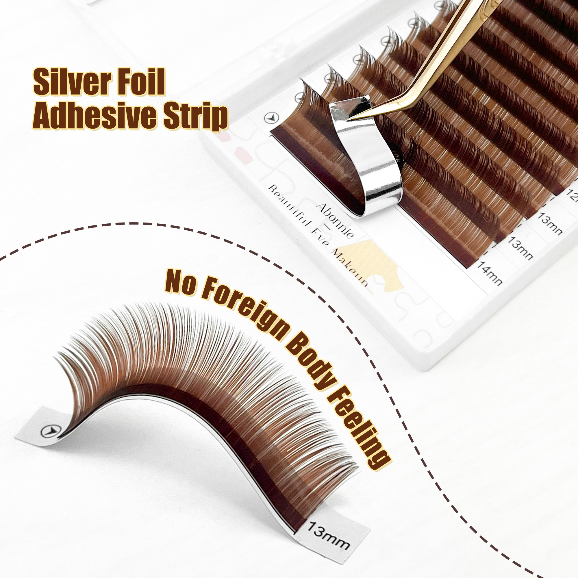 Abonnie LB Brown Lashes M curl - Eyelash Extensions Classic 리뷰 및 가격