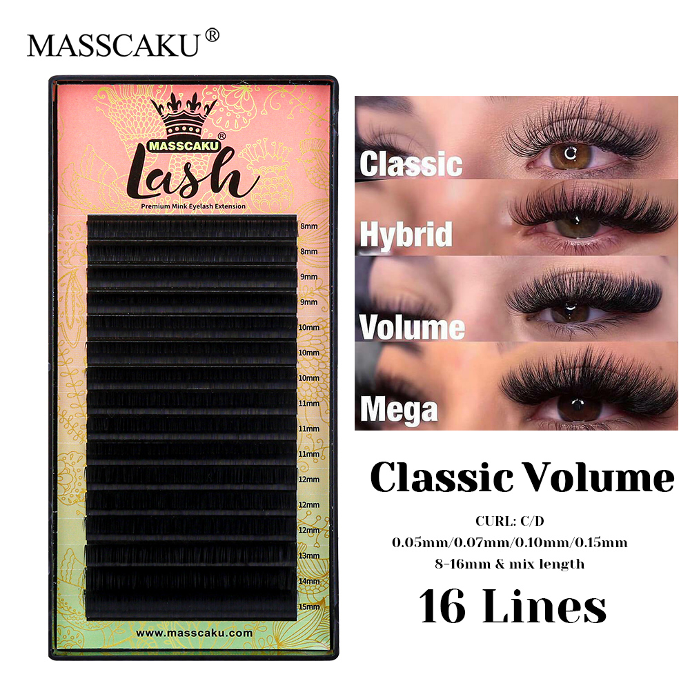 16 Lines MASSCAKU C D Curl Wat - Eyelash Extensions Classic 리뷰 및 가격