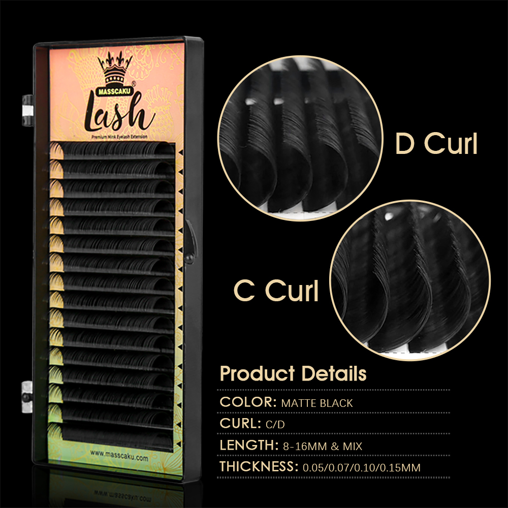 16 Lines MASSCAKU C D Curl Wat - Eyelash Extensions Classic 리뷰 및 가격