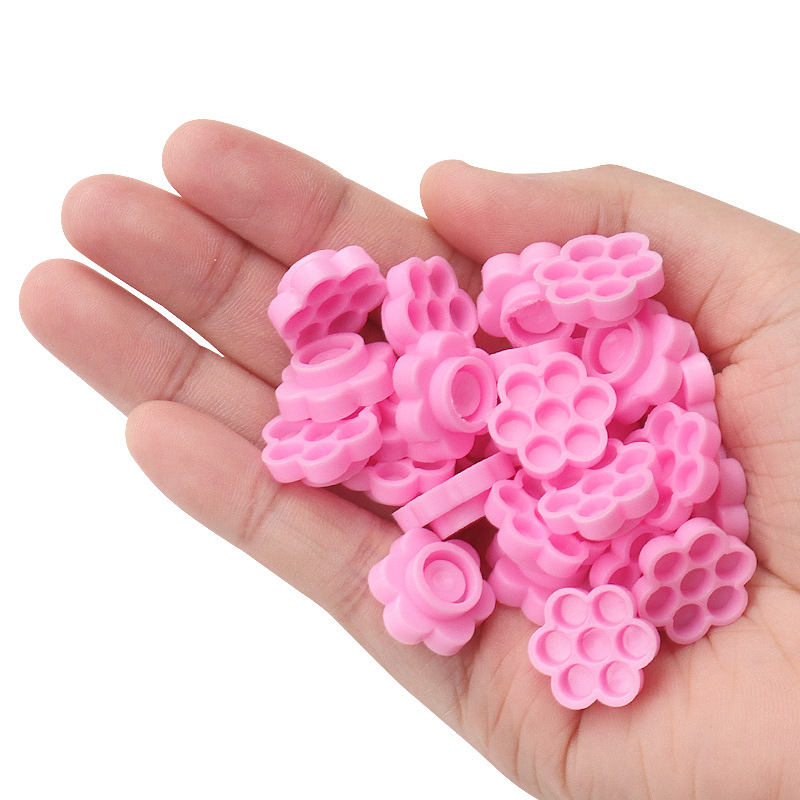 100 Pcs Pink Flower Glue Delay - Eyelash Extension Guide 리뷰 및 가격